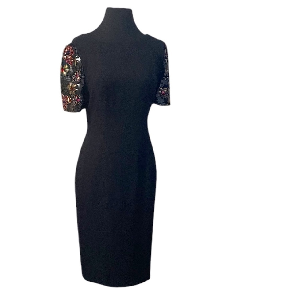 Nah Nah Vintage black dress with sequins Sleeves, Size‎ 6P - Picture 3 of 12